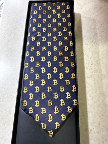 Flashback Events Bitcoin Men's Silk Tie and Pocket Square Combo, Men's Tie and Handkerchief Woven Silk Bitcoin pattern photo review