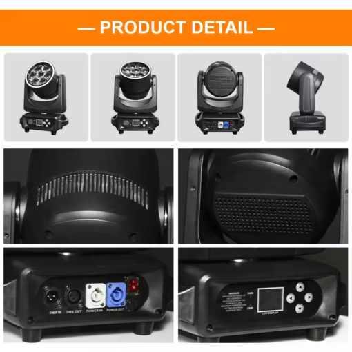 7x40W RGBW 4in1 LED Mini Bee Eye Zoom Wash Moving Head Light