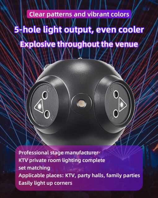 Flashback Events DJ Lights 30W Beetle Baby Laser Party Lights 360 Degree Rotating Moving head Stage Light with Remote DMX control for Bars Clubs KTV Festivals Christmas Halloween Birthday House Rave Parties