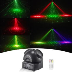 Flashback Events DJ Lights 30W Beetle Baby Laser Party Lights 360 Degree Rotating Moving head Stage Light with Remote DMX control for Bars Clubs KTV Festivals Christmas Halloween Birthday House Rave Parties