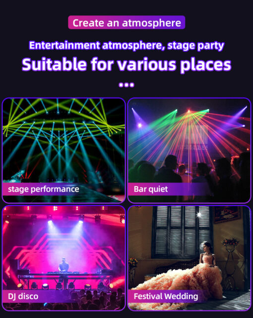 Flashback Events DJ Lights 30W Beetle Baby Laser Party Lights 360 Degree Rotating Moving head Stage Light with Remote DMX control for Bars Clubs KTV Festivals Christmas Halloween Birthday House Rave Parties