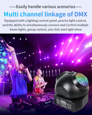 Flashback Events DJ Lights 36W Beetle Baby Rich Magic Disco Ball Party Lights 360 Degree Rotating Moving head Remote DMX control for Bars Clubs Christmas Halloween Birthday House Rave Parties