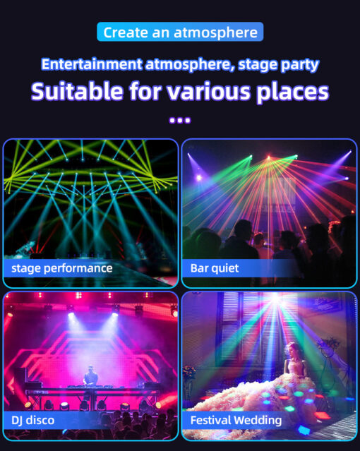 Flashback Events DJ Lights 36W Beetle Baby Rich Magic Disco Ball Party Lights 360 Degree Rotating Moving head Remote DMX control for Bars Clubs Christmas Halloween Birthday House Rave Parties