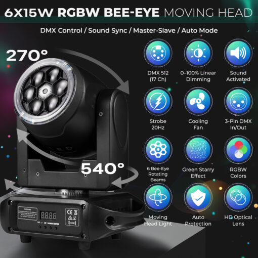 6x15 bee eye DJ Moving Head Light
