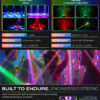 Illuminate your stage with the Flashback Events DJ Party Light 150W Six Arms Beam Bee Eye Moving Head DJ Light. Perfect for a variety of events including weddings, festivals, raves, clubs, and bars. Dynamic Lighting Effects Features Coated HD Lenses for clear projections Sound Active mode for synchronized lighting with music Create a starry sky effect with Red and Green Lasers RGBW High Intensity LED Beam Lights Easily control the light using Remote Control or DMX 512 24Ch This stage lighting effect is designed to enhance your event experience. The RGBW High Intensity LED ensures vibrant and colorful lighting. Durable Design: Made from ABS material, this moving head light is built to last through numerous performances. The Six Arms Beam design adds a unique touch to your setup. Versatile Power Supply: This DJ light operates on AC Power ranging from 90-240V 50/60Hz with a power consumption of 150W. Add an electrifying atmosphere to your shows and events with this professional-grade moving head DJ light
