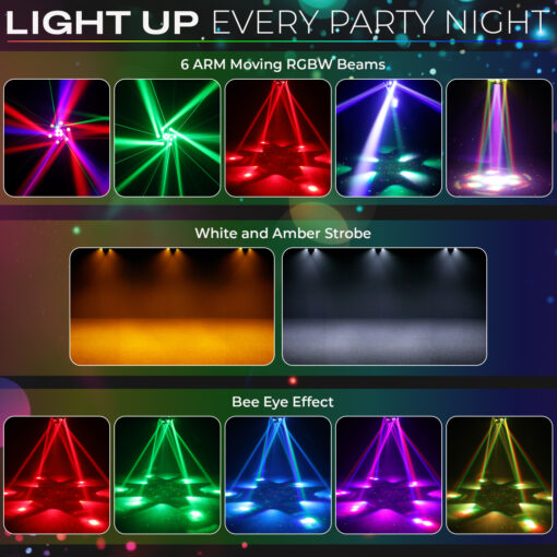 DJ Party Light 150W Six Arms Beam Bee Eye Moving Head King Kong DJ Light