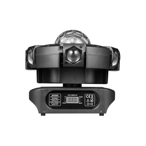 Front view of Flashback Events Super Magic Ball Arm King moving head DJ light