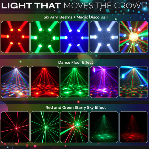 Stage and wedding DJ light beams lasers strobe effects