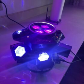 DJ Party Light 150W Six Arms Beam Bee Eye with LED Halo Light Strip Moving Head King Kong DJ Light photo review