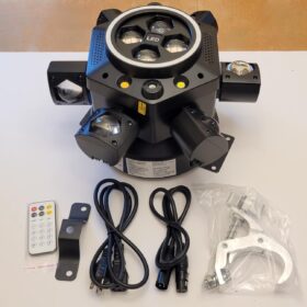 DJ Party Light 150W Six Arms Beam Bee Eye with LED Halo Light Strip Moving Head King Kong DJ Light photo review