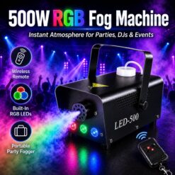 Fog Machine 500W 2000CFM with RGB LED Lights