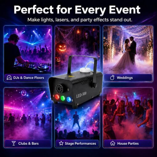Fog Machine 500W 2000CFM with RGB LED Lights