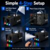 Fog Machine 500W 2000CFM with RGB LED Lights