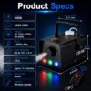 Fog Machine 500W 2000CFM with RGB LED Lights