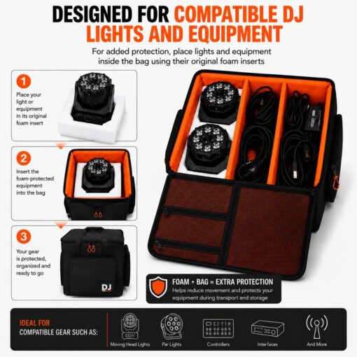 Flashback Events DJ gear bag with adjustable dividers