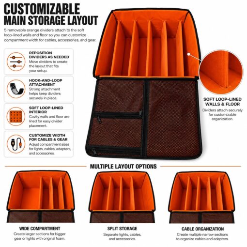 Flashback Events DJ gear bag with adjustable dividers