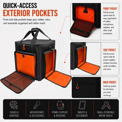 Flashback Events DJ gear bag with adjustable dividers